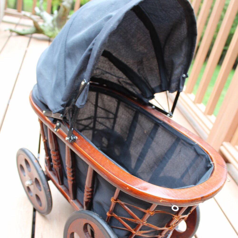 Vintage Doll Wood Carriage - Photo Shoot Prop Pretend Play Cosplay Collect